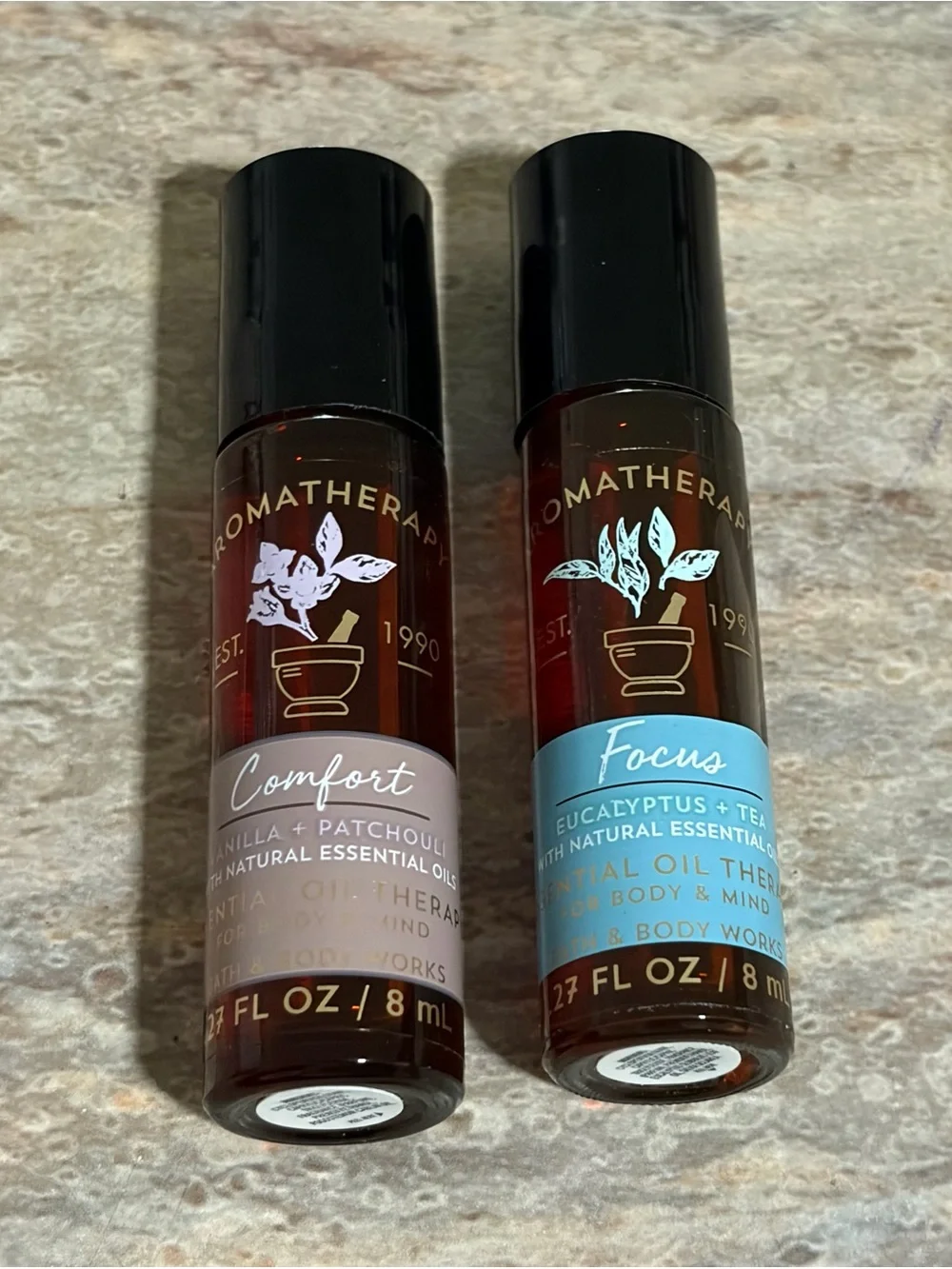 Bath & Body Works Discontinued Vanilla Patchouli & Eucalyptus Tea Rollerball Duo